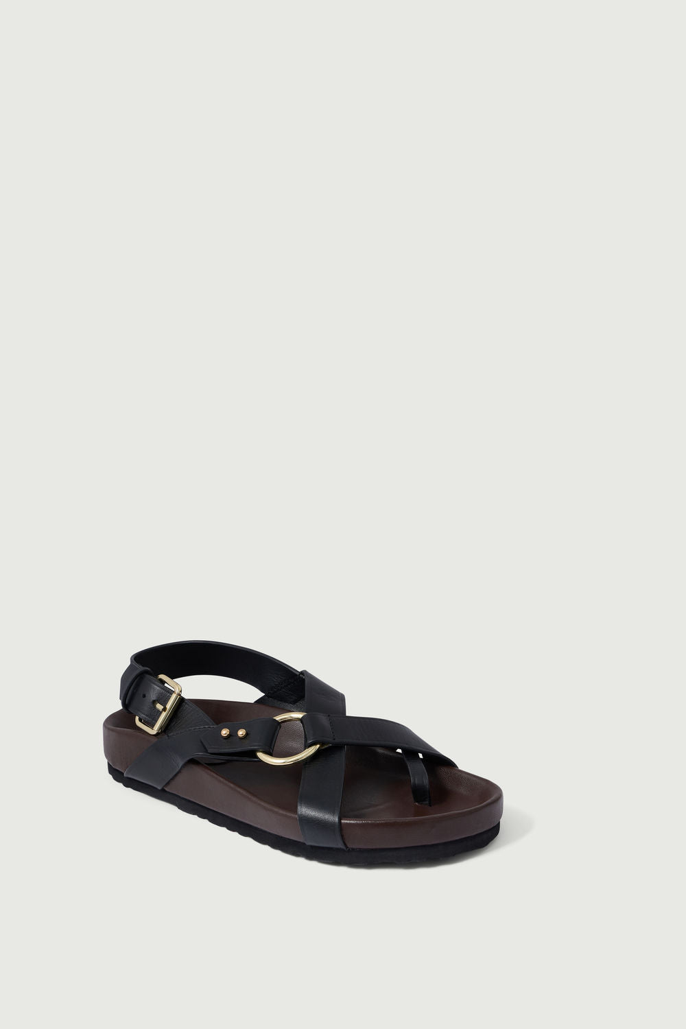 Sandales Mexico - Noir - Cuir - Femme vue 3